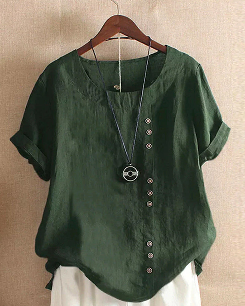 Senna | Women's Linen Tunic Loose Fit Blouse