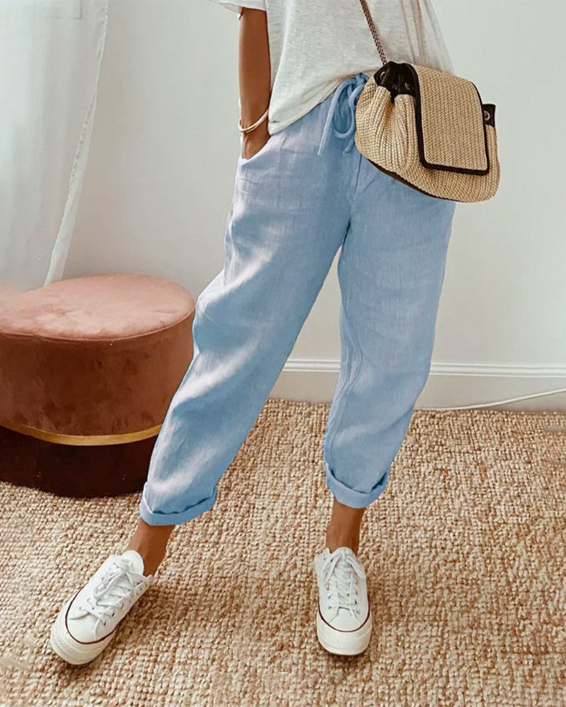 Astra | Women's Linen Drawstring Pants