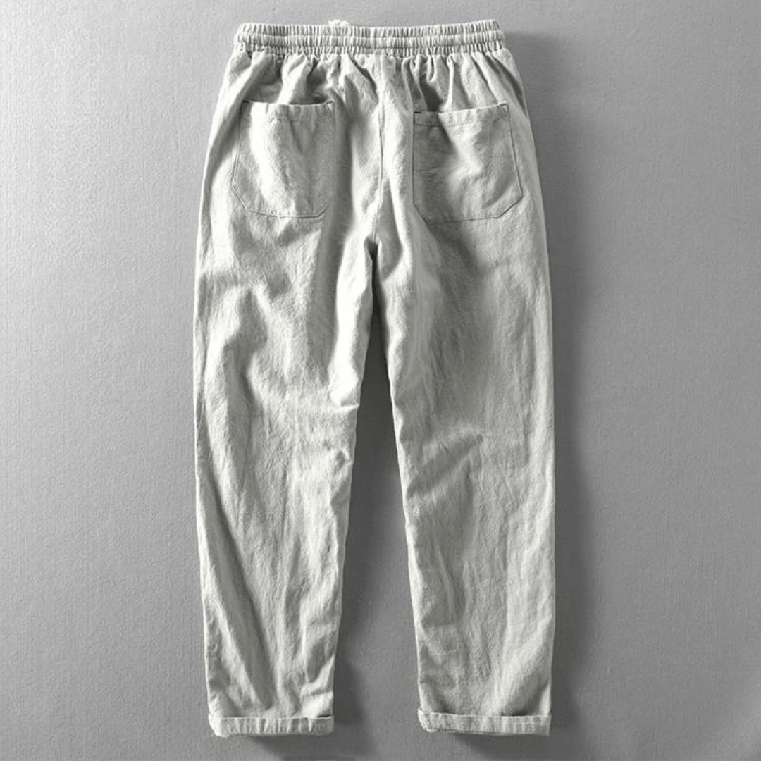 Ethan | Men's Casual Linen Drawstring Waist Trousers