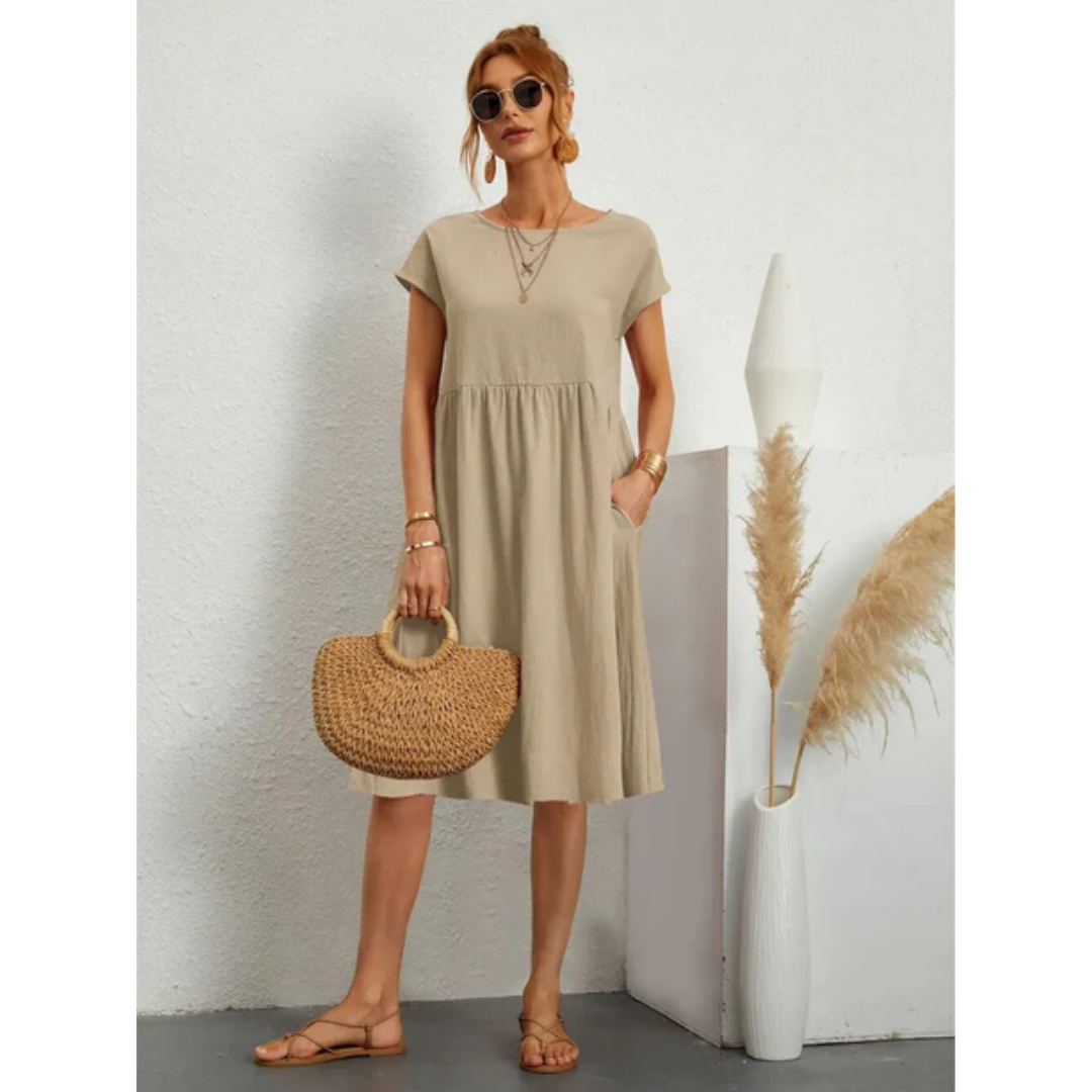 Sabine | Women's Cap Sleeve Midi Dress