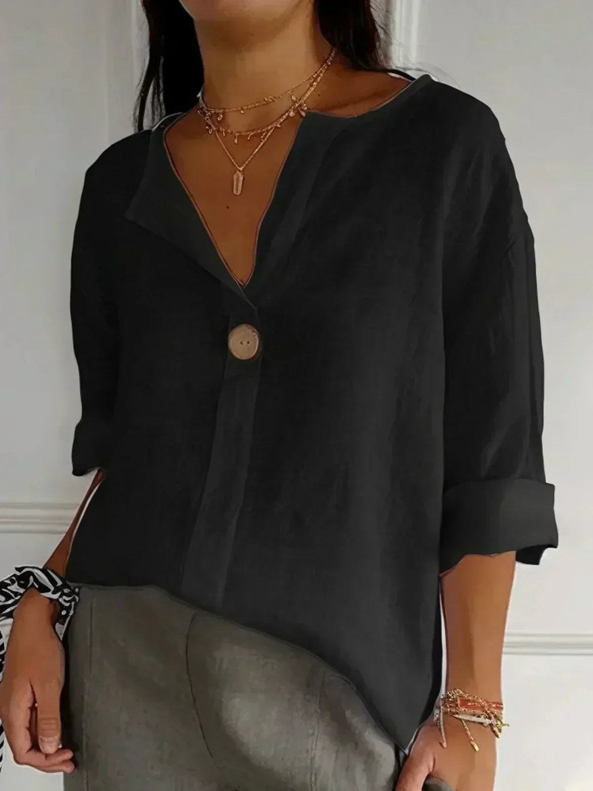 Sophie | Women's Button-Up Tunic Length Blouse