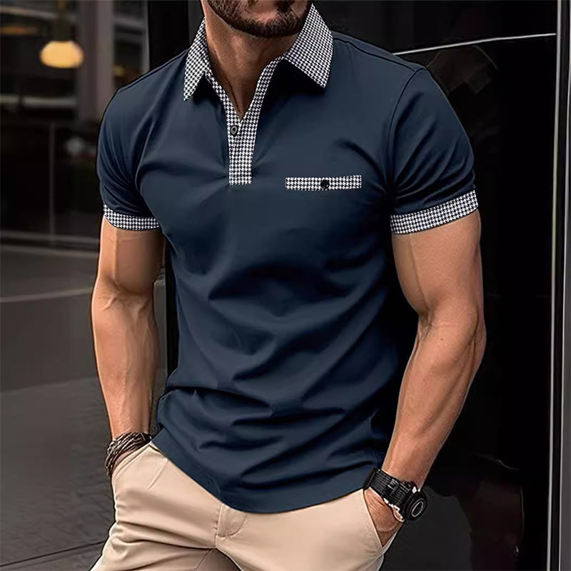 Zane | Men's Check Detail Sport Polo Shirt