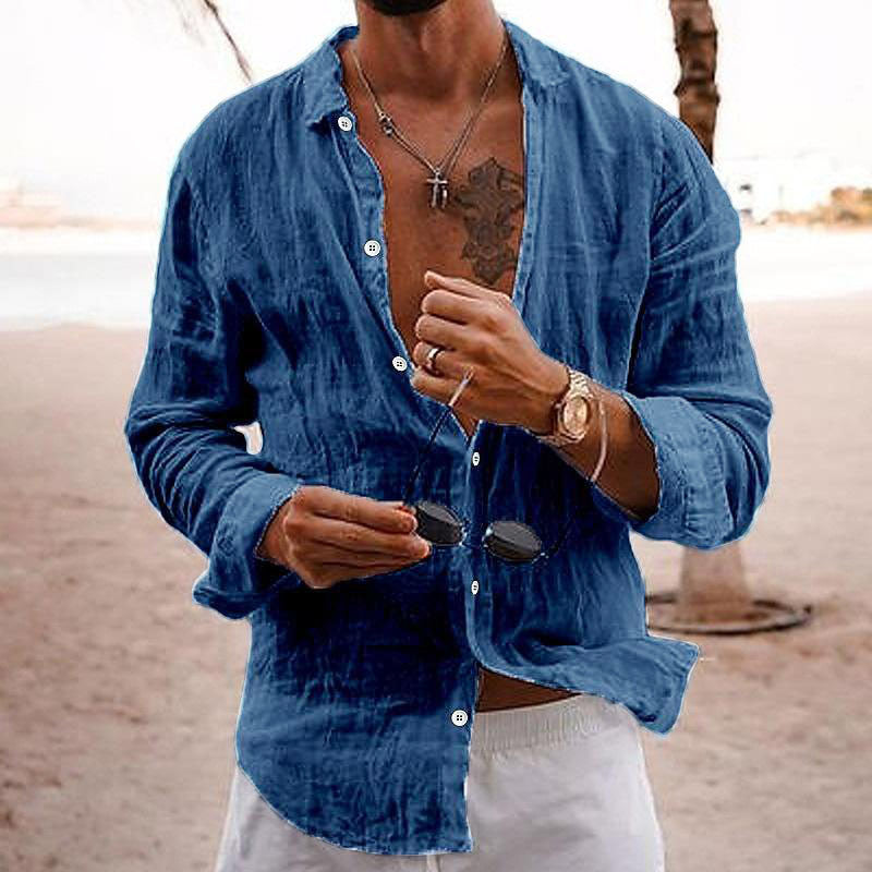 Thiago | Men's Linen Button Front Casual Shirt