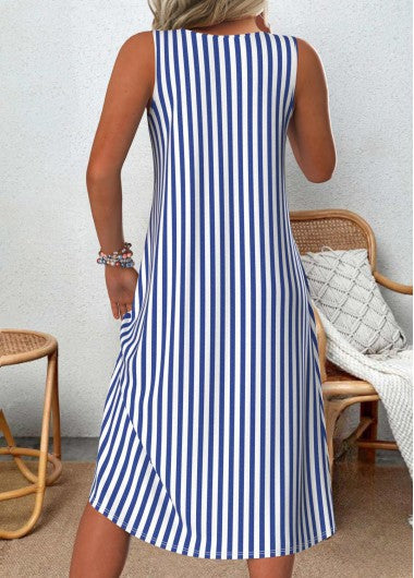 Selena | Women's Sleeveless Striped Summer Dress