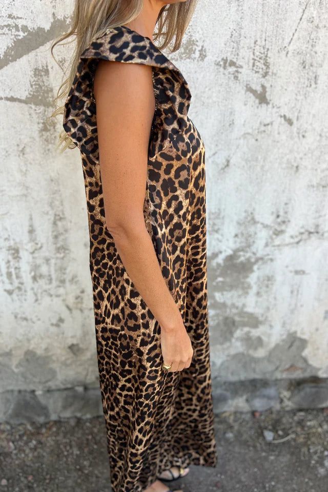 Chloe | Women's Leopard Print Ruffle Sleeve Wide-Leg Jumpsuit
