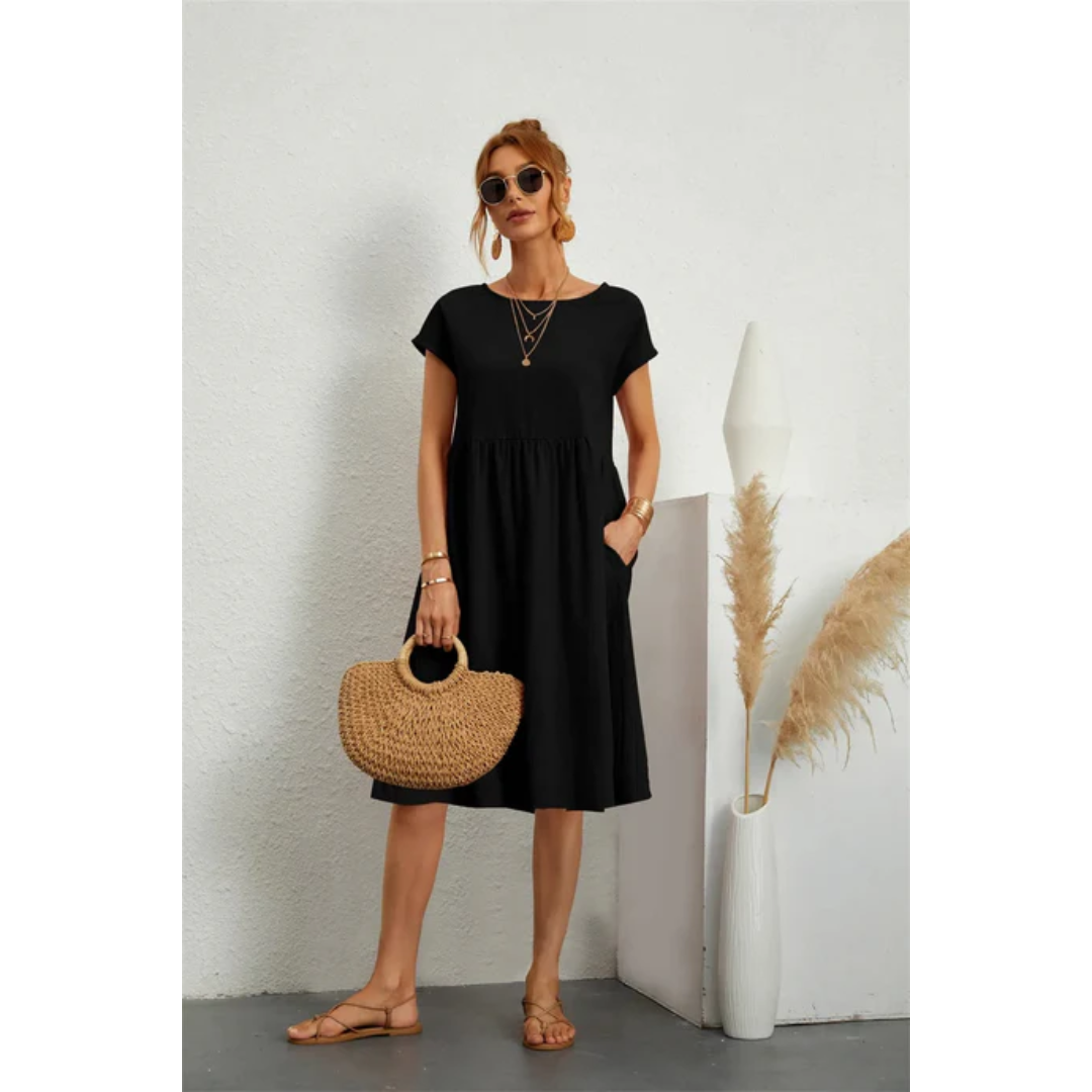 Sabine | Women's Cap Sleeve Midi Dress