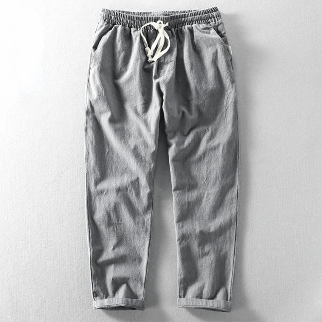 Ethan | Men's Casual Linen Drawstring Waist Trousers