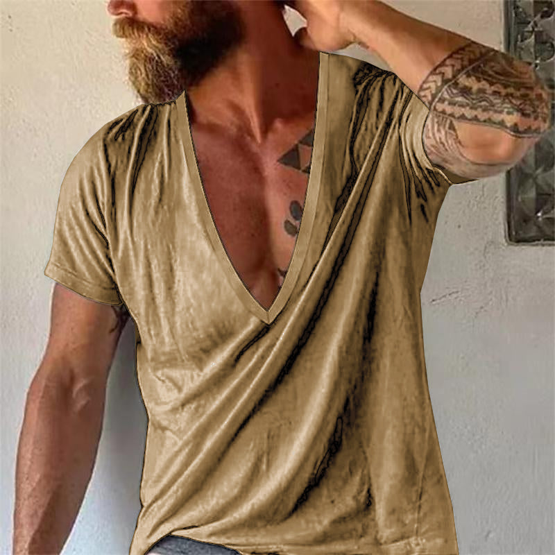 Caleb | Men's Deep V-Neck Short Sleeve Tee