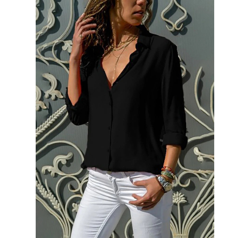 Aveline | Women's Flowy Long Sleeve Chiffon Top
