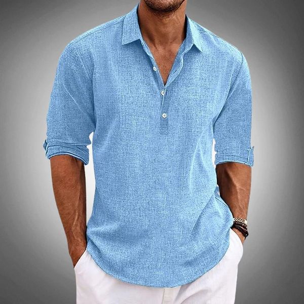Noah | Men's Casual Button Neck Half Placket Shirt