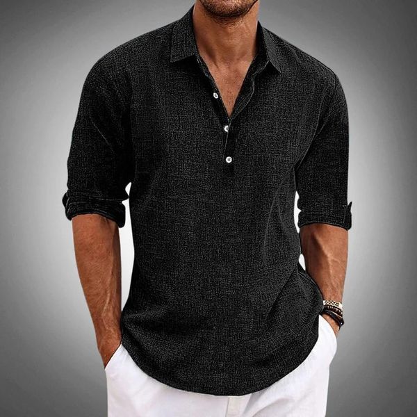 Noah | Men's Casual Button Neck Half Placket Shirt