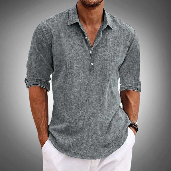 Noah | Men's Casual Button Neck Half Placket Shirt