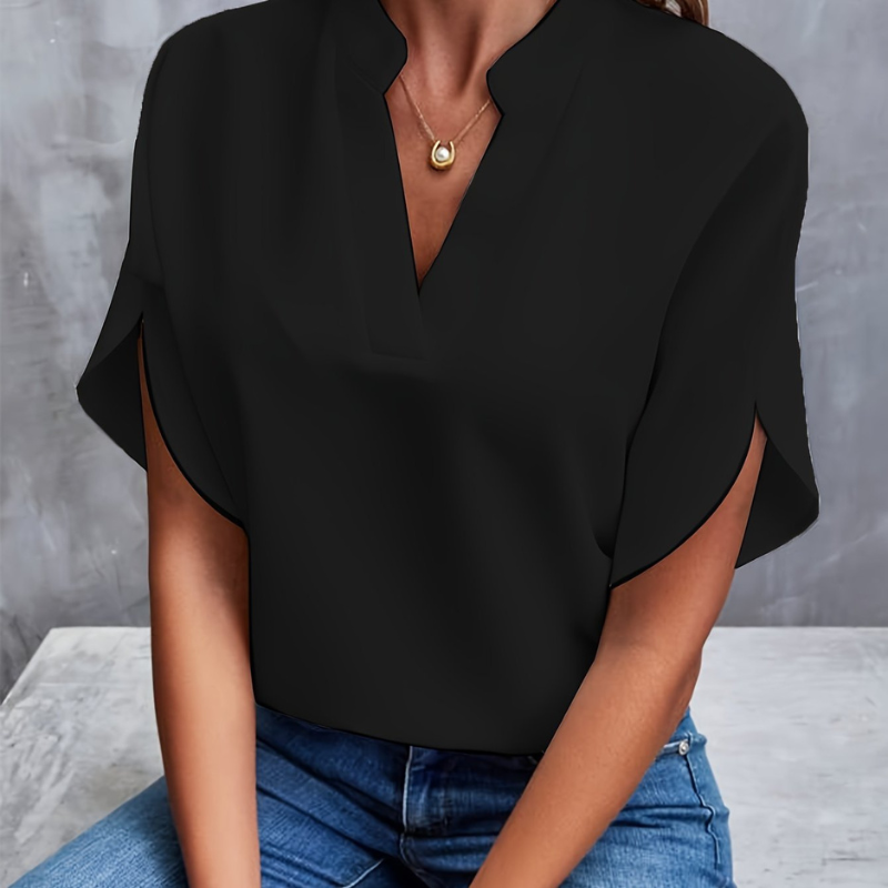 Elaris | Women's V-Neck Split Sleeve Elegant Blouse