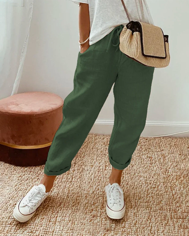 Astra | Women's Linen Drawstring Pants
