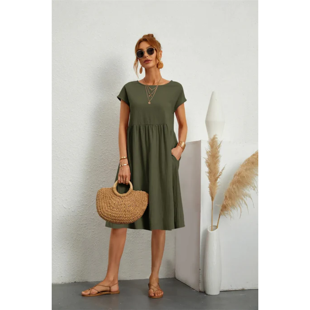 Sabine | Women's Cap Sleeve Midi Dress