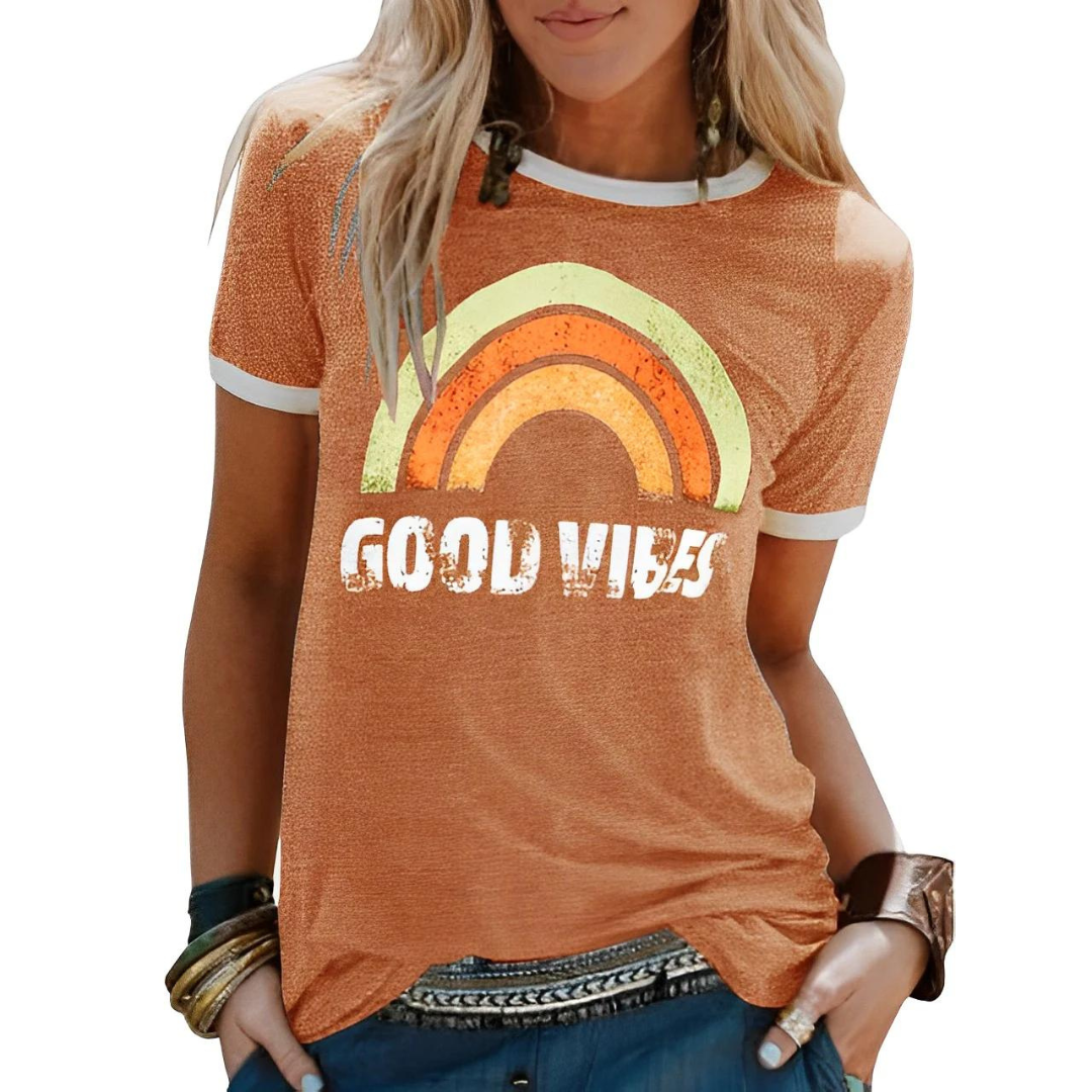 Harper | Women's Vintage Rainbow Graphic T Shirt