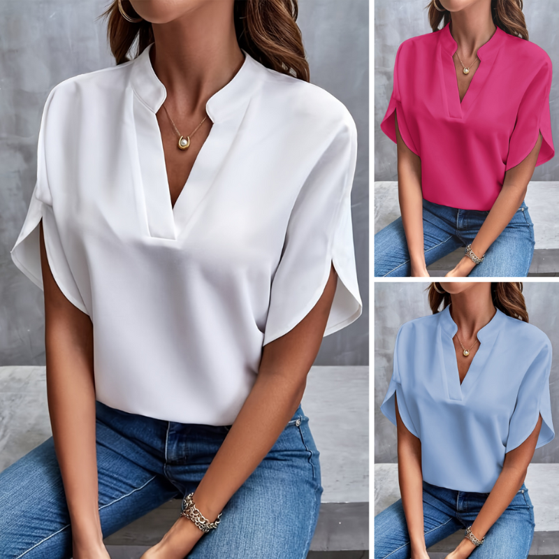 Elaris | Women's V-Neck Split Sleeve Elegant Blouse