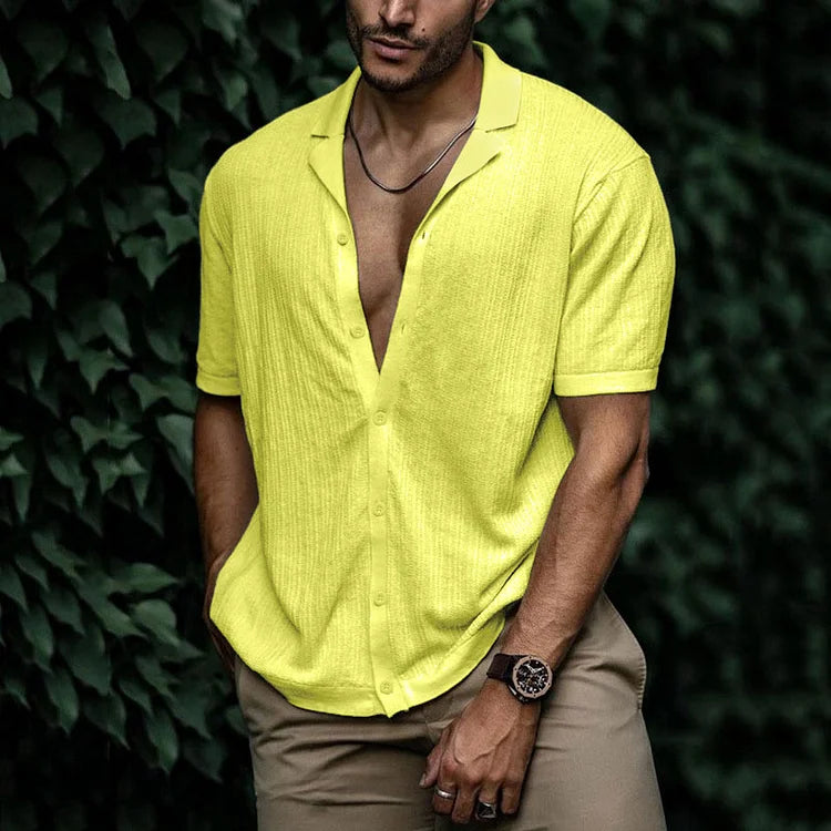 Marco | Men's Short Sleeve Cuban Collar Button Shirt