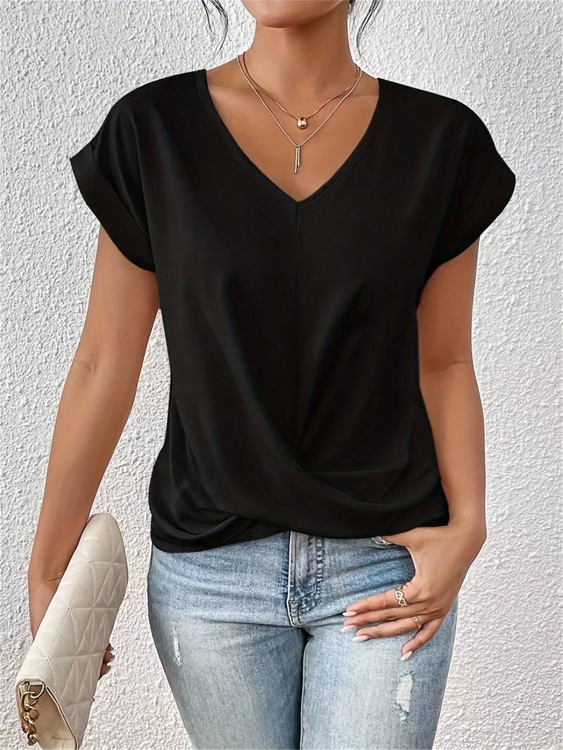 Zoya | Women's V-Neck Twist Detail Blouse