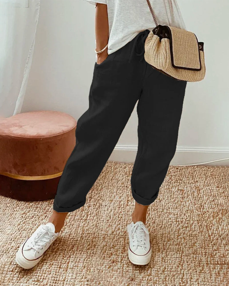 Astra | Women's Linen Drawstring Pants