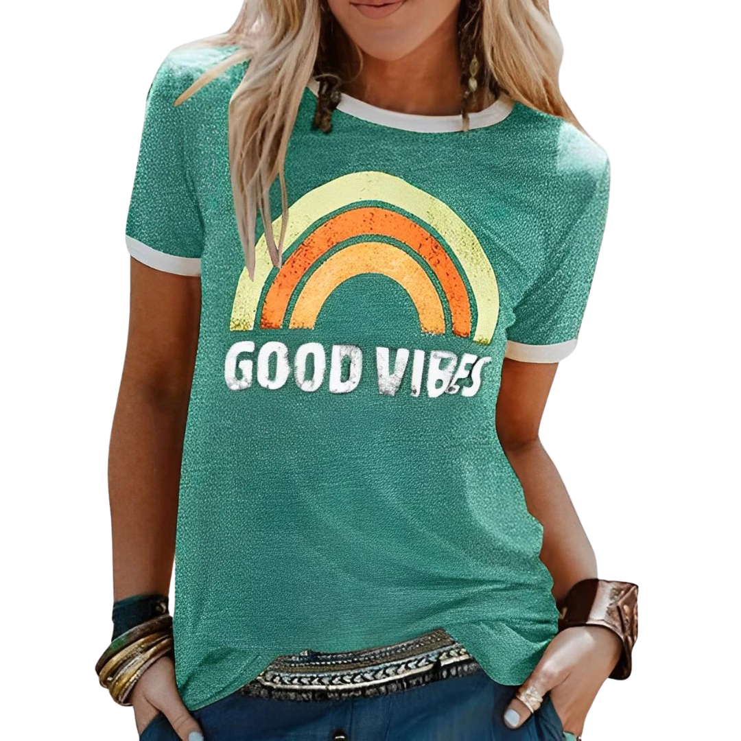 Harper | Women's Vintage Rainbow Graphic T Shirt