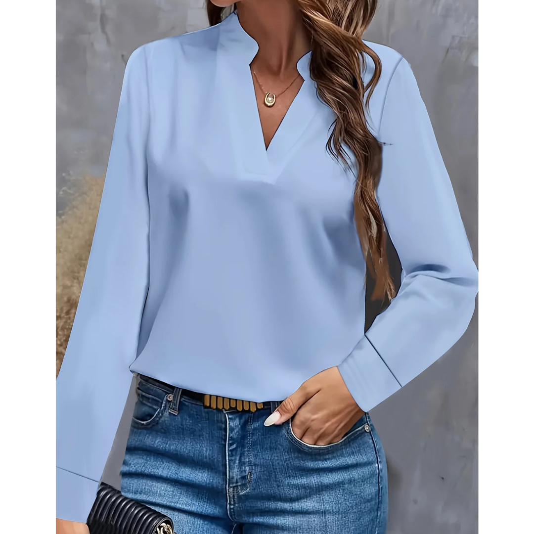 Selene | Women's V-Neck Long Sleeve Tunic Blouse