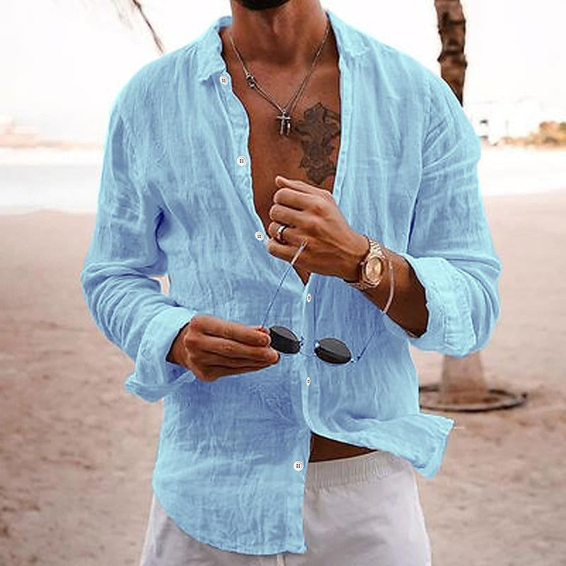 Thiago | Men's Linen Button Front Casual Shirt