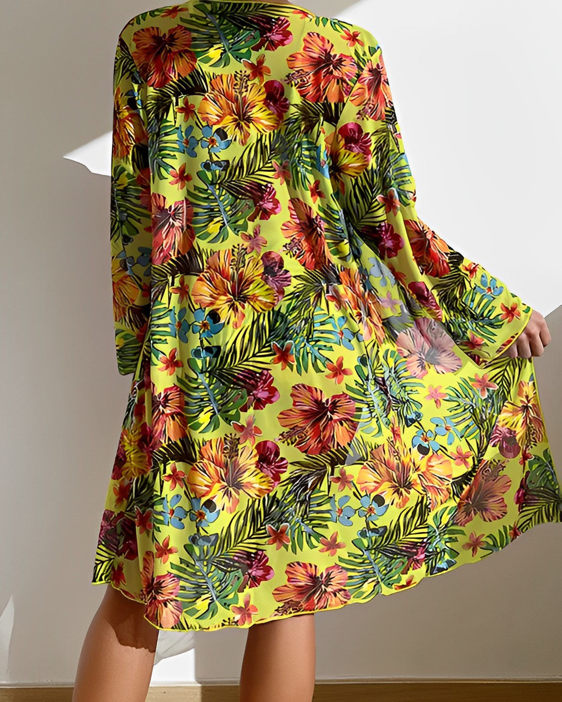 Ava | Women's Floral Three-Piece Bikini & Cover-Up Set