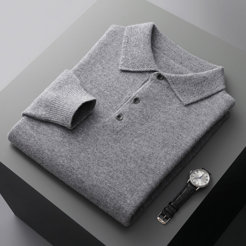 Leandro | Men's Knit Long Sleeve Polo Top