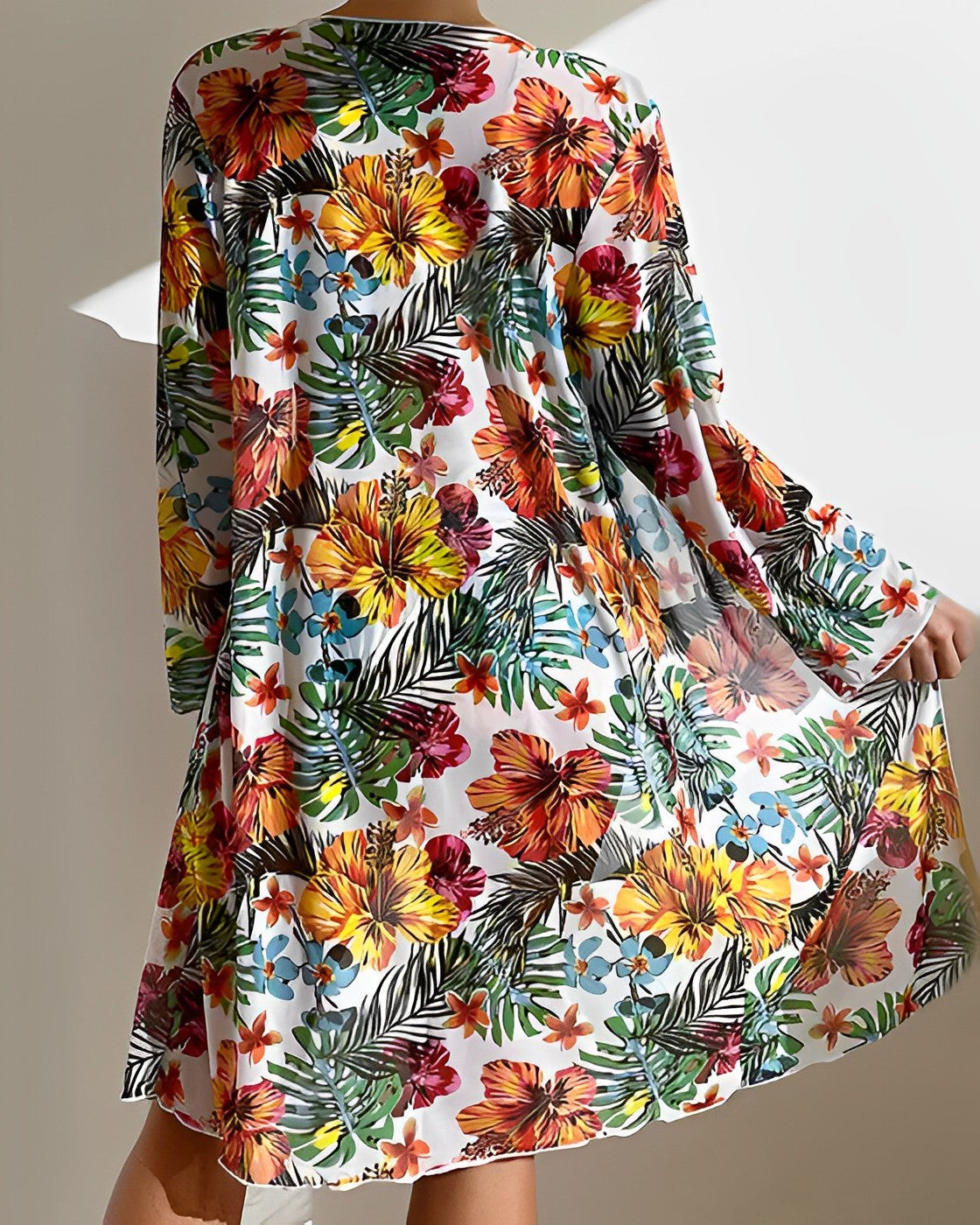 Ava | Women's Floral Three-Piece Bikini & Cover-Up Set