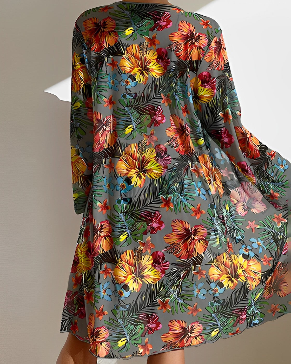 Ava | Women's Floral Three-Piece Bikini & Cover-Up Set