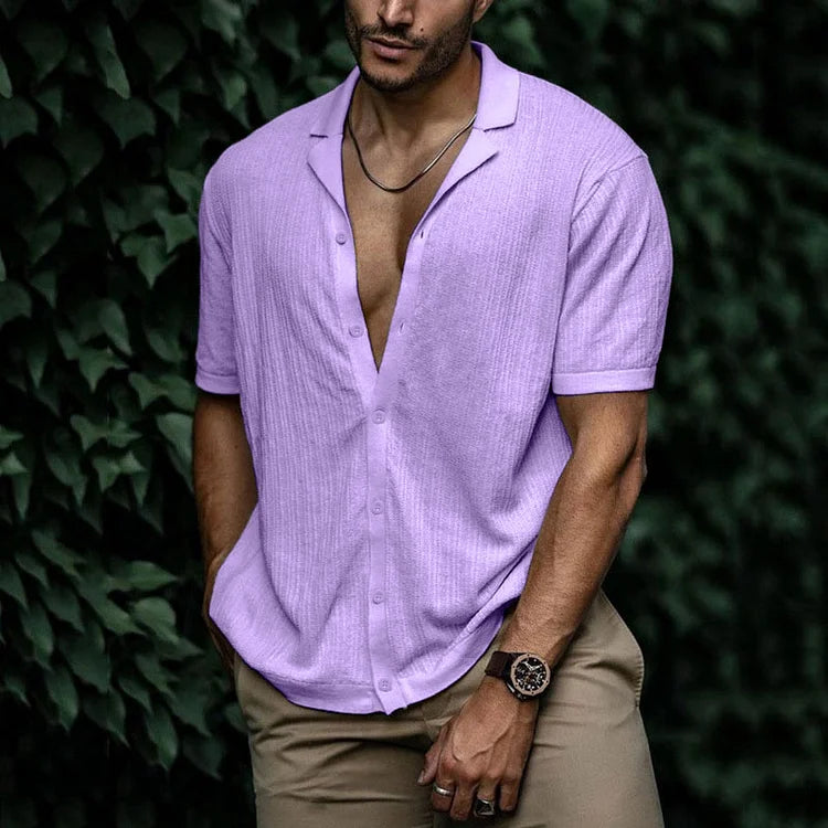 Marco | Men's Short Sleeve Cuban Collar Button Shirt