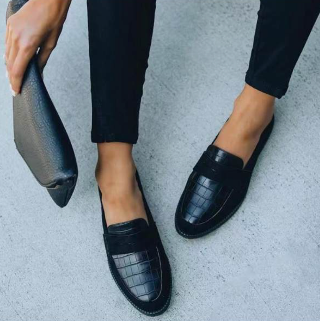 Elise | Women's Croc Textured Slip-On Loafers