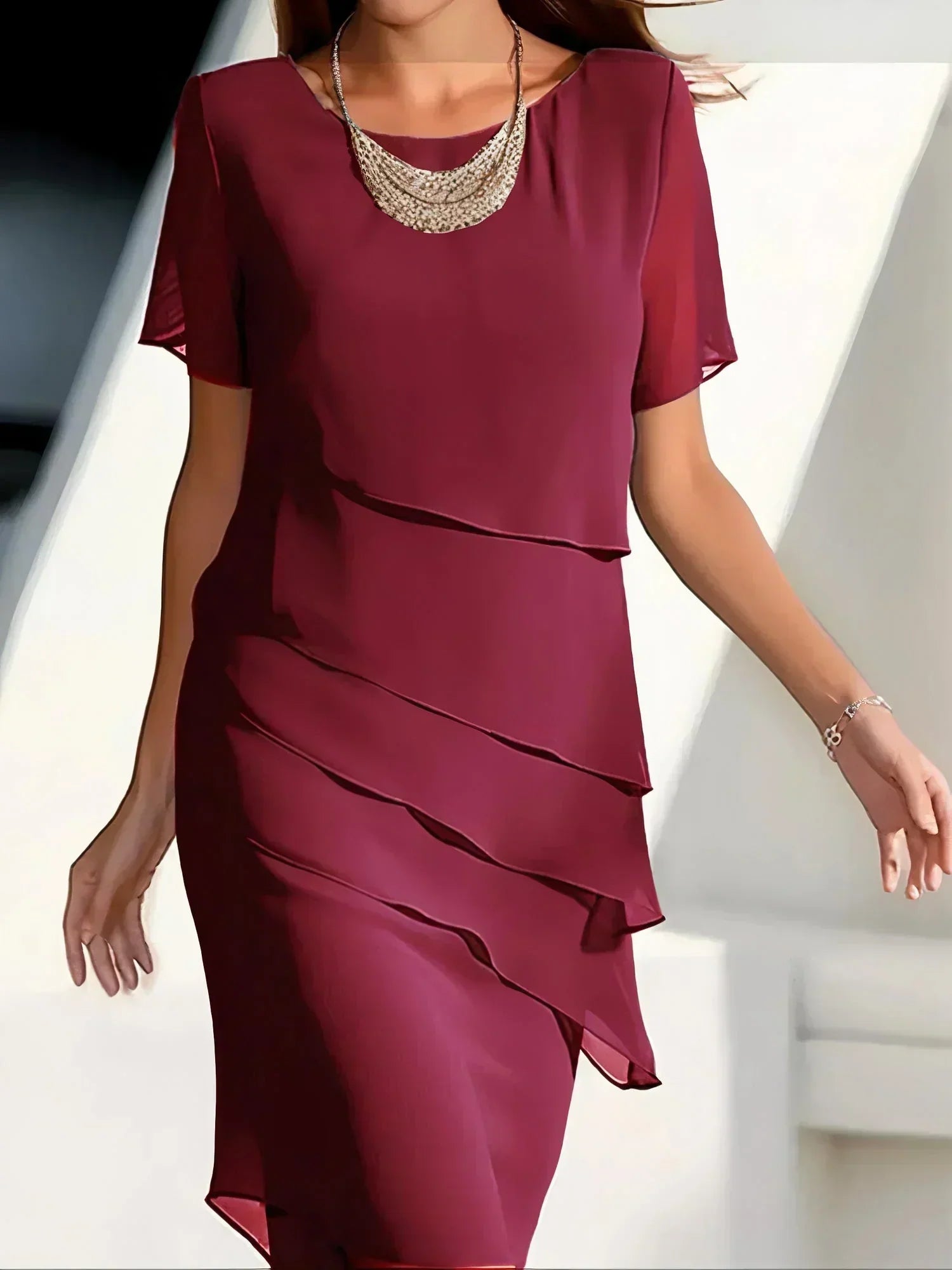 Elira | Women's Tiered Ruffle Style Midi Dress