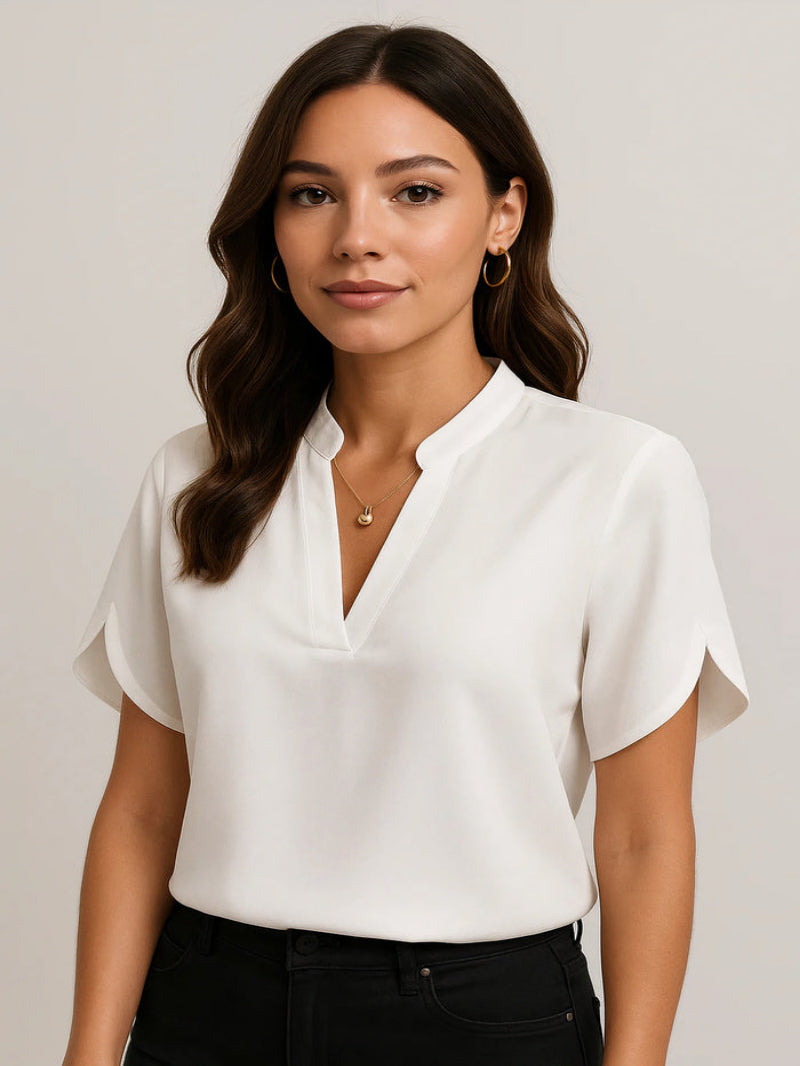 Elira | Women's V-Neck Split Sleeve Flow Blouse
