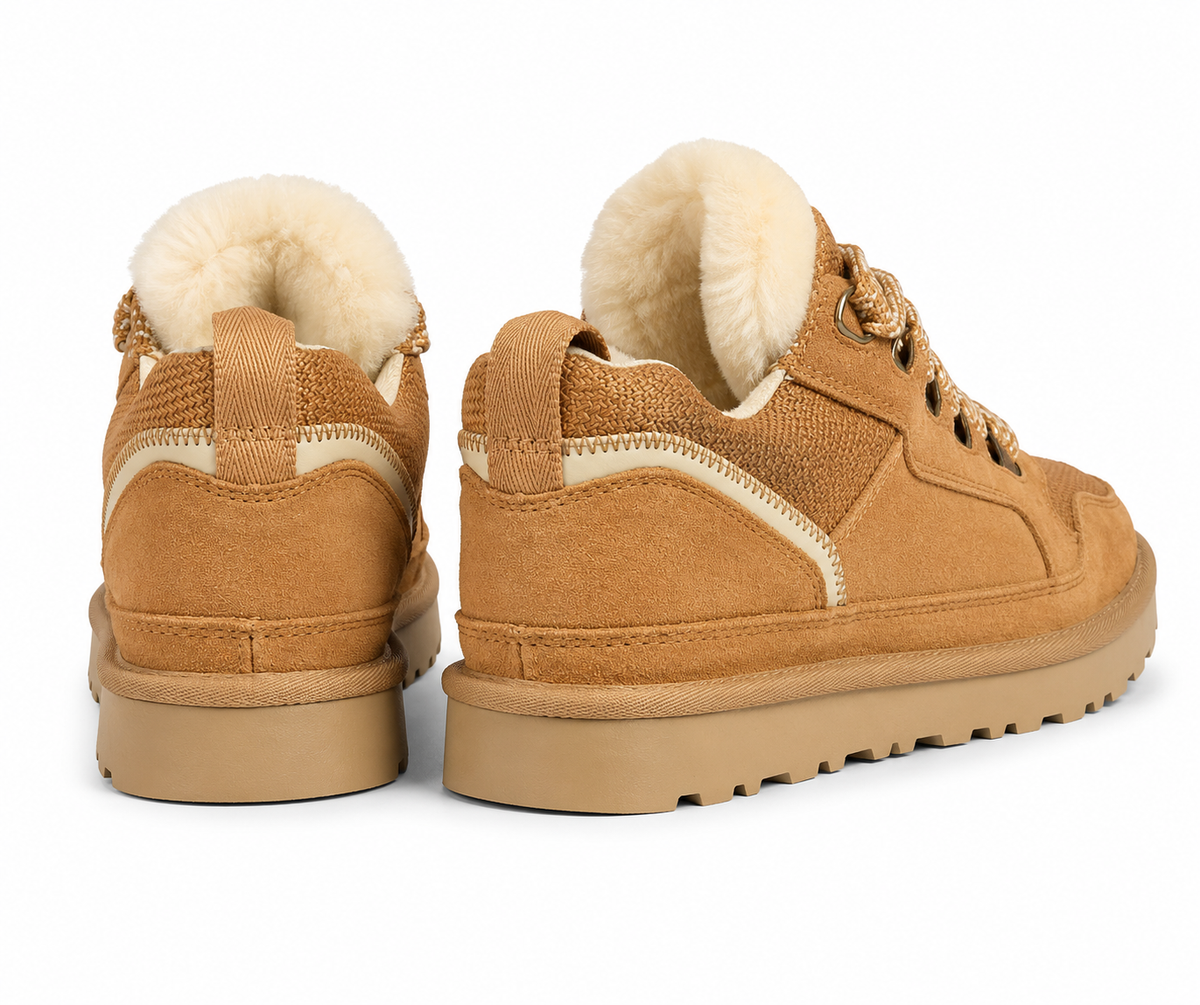 Sienna | Women's Fleece-Lined Suede Lace-Up Platform Sneakers