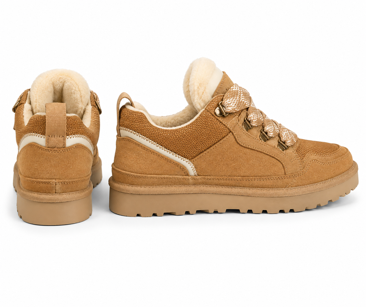 Sienna | Women's Fleece-Lined Suede Lace-Up Platform Sneakers