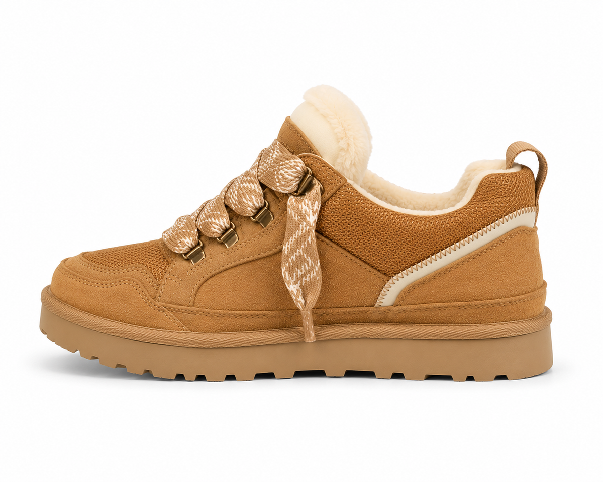 Sienna | Women's Fleece-Lined Suede Lace-Up Platform Sneakers