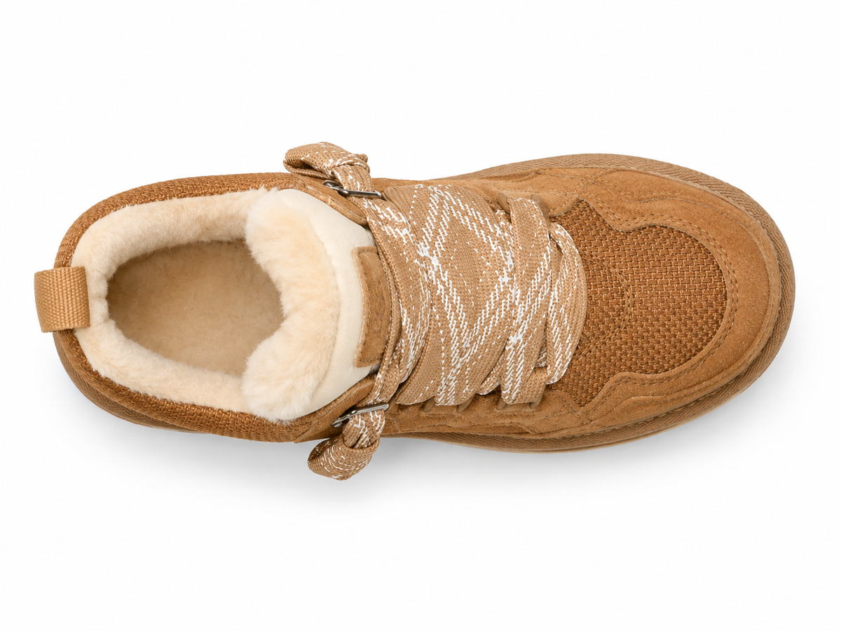 Sienna | Women's Fleece-Lined Suede Lace-Up Platform Sneakers