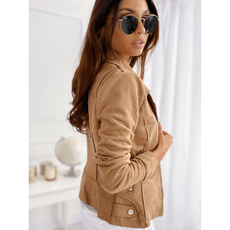 Daria | Women's Slim Fit Suede Biker Jacket