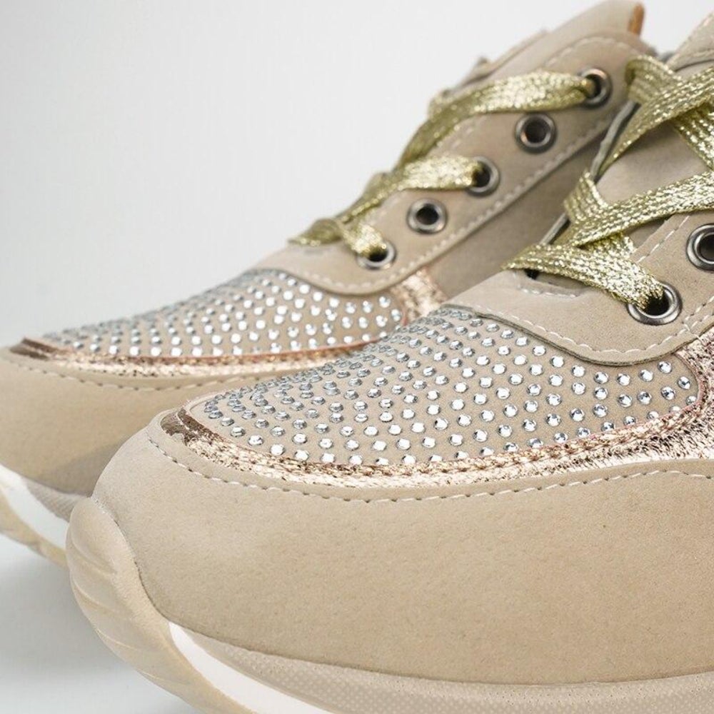 Harper | Women's Glitter Platform Lace-Up Sneakers