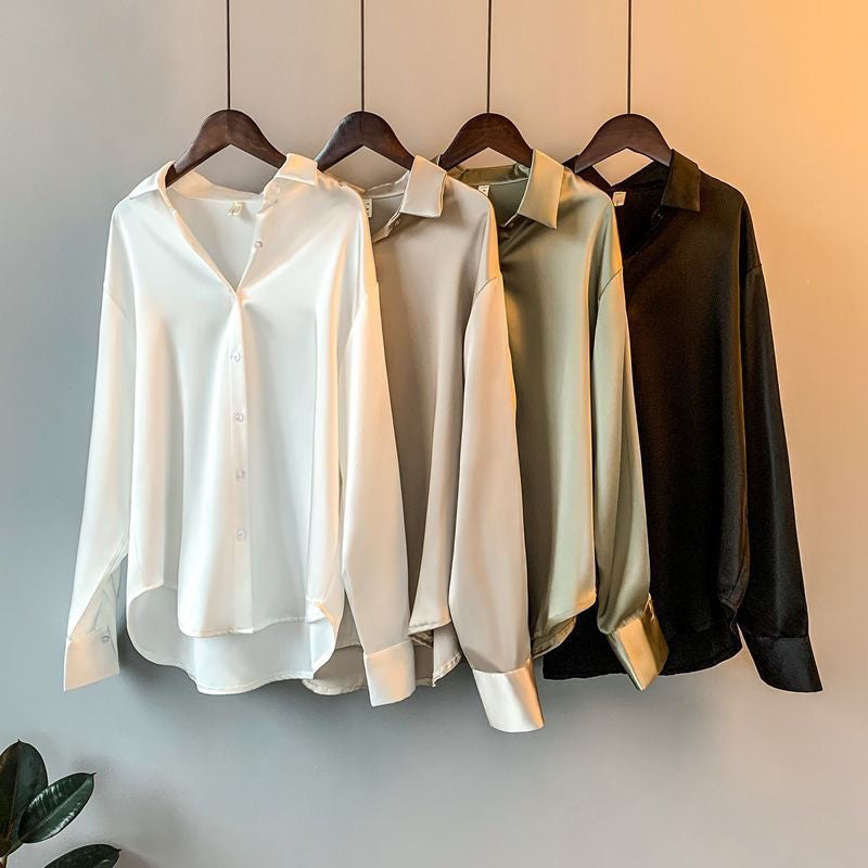 Jessica | Women's Long Sleeve Satin Elegant Blouse