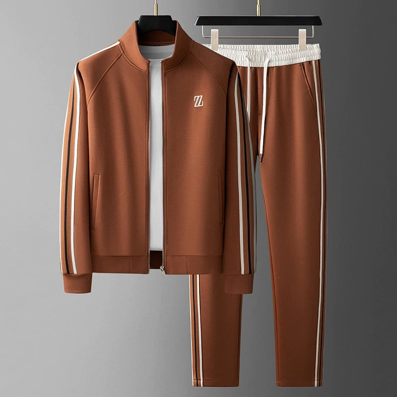 Marcus | Men's Sport Stripe Zip Front Tracksuit Set