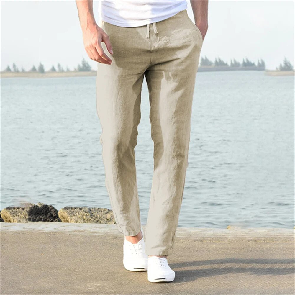 Orion | Men's Linen Drawstring Casual Pants