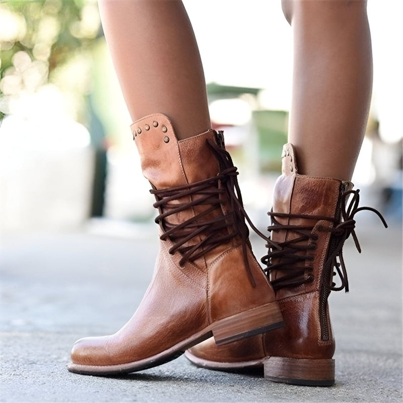 Tessa | Women's Orthopedic Leather Lace-Up Ankle Boots