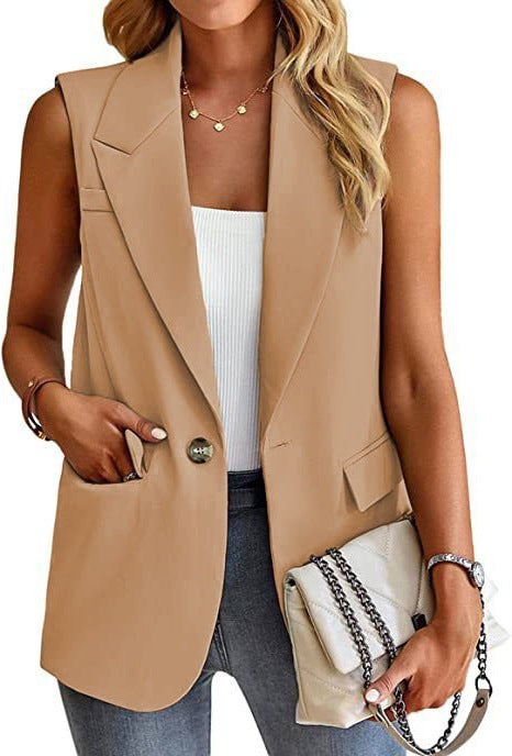 Maris | Women's Structured Sleeveless Blazer Top