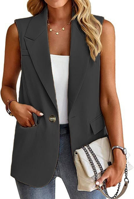 Maris | Women's Structured Sleeveless Blazer Top