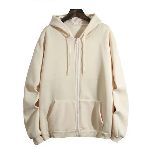 Zara | Women's Cozy Relaxed Fit Zip Front Hoodie