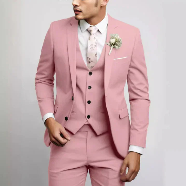 Sebastian | Men's Sleek Tailored Three-Piece Suit Outfit