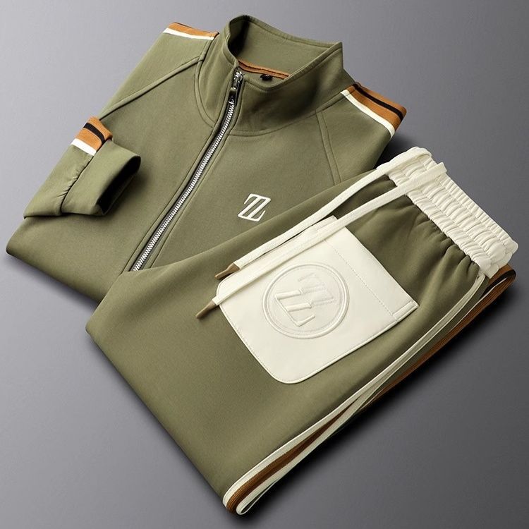 Marcus | Men's Sport Stripe Zip Front Tracksuit Set